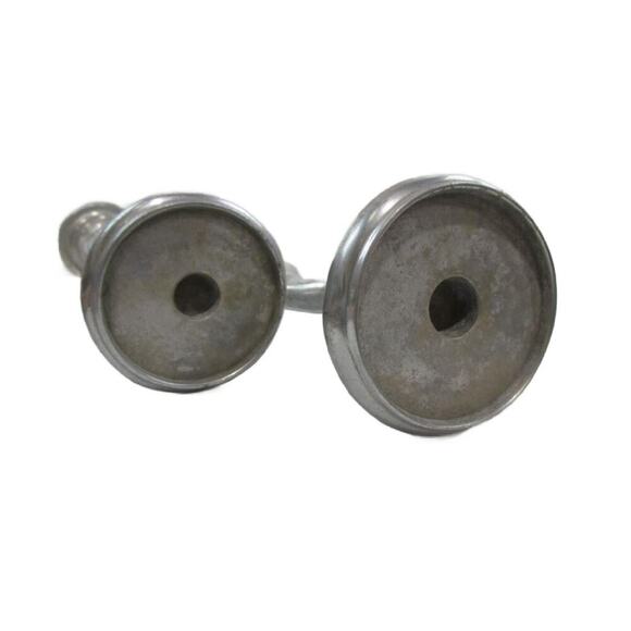 Vintage Silver Cast Metal Twisted Helix Candle Holders, set of 2, 30" Tall - Picture 6 of 10